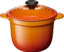 Le Creuset Cast Enameled Two-Handed Cocotte Pot 18 Cherry Red Oven Safe Le Creuset - Orange 18cm
 - 0024147302032