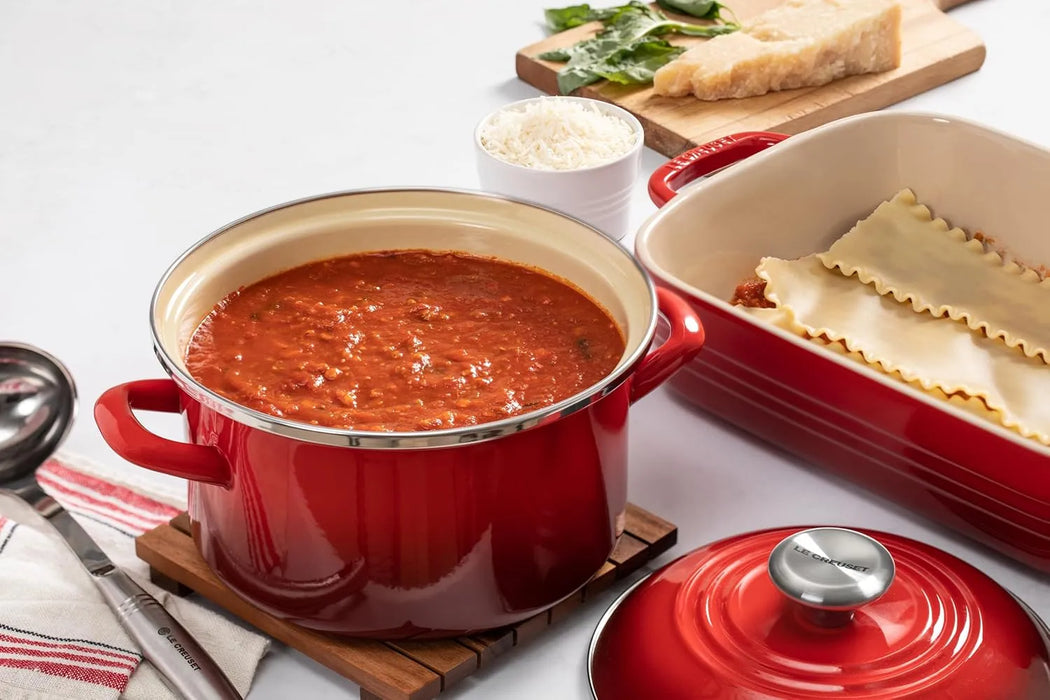 Le Creuset Enameled Steel Petite Stockpot 3.8 Quart Sea Salt Le Creuset