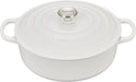 Le Creuset Signature Enameled Cast Iron Wide Round Dutch Oven 6.75 Qt White Le Creuset