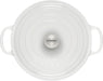Le Creuset Signature Enameled Cast Iron Wide Round Dutch Oven 6.75 Qt White Le Creuset