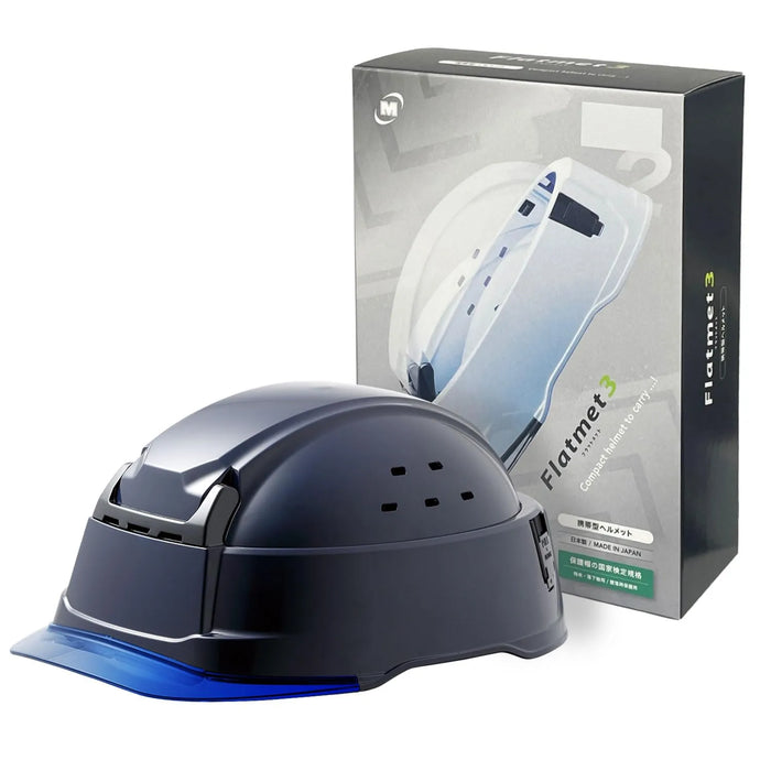 Midori Anzen SCT29B Flat Mate 3 Folding Portable Helmet ABS - Navy Blue
 - 4548890787220