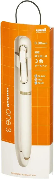Mitsubishi Pencil Uni-ball One 3 Gel Ink Ballpoint Pen - Lamp White 0.38mm - 4902778352939