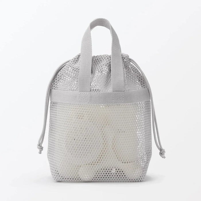 Muji 3D Mesh Drawstring Bag with Handles Pouch