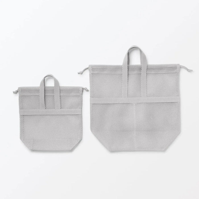 Muji 3D Mesh Drawstring Bag with Handles Pouch