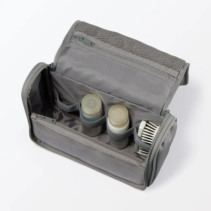 Muji Polyester Hanging Toiletry Case Medium Gray