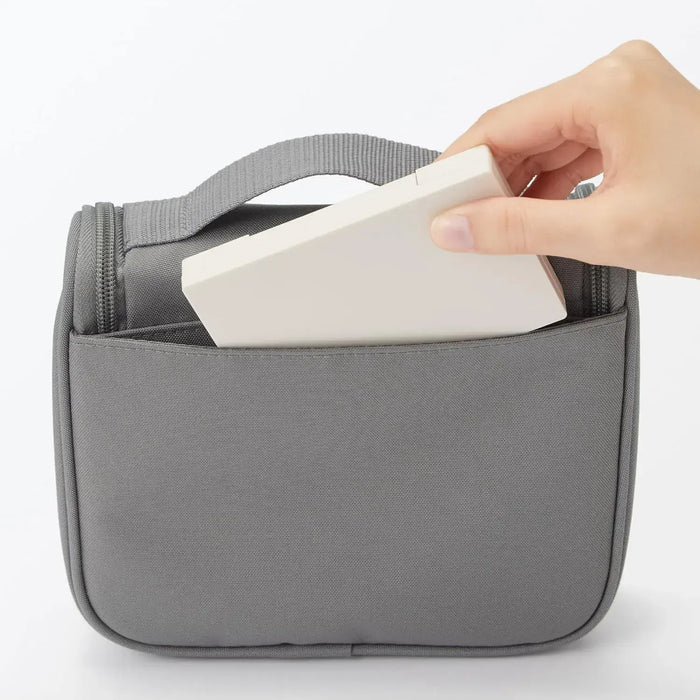 Muji Polyester Hanging Toiletry Case Medium Gray