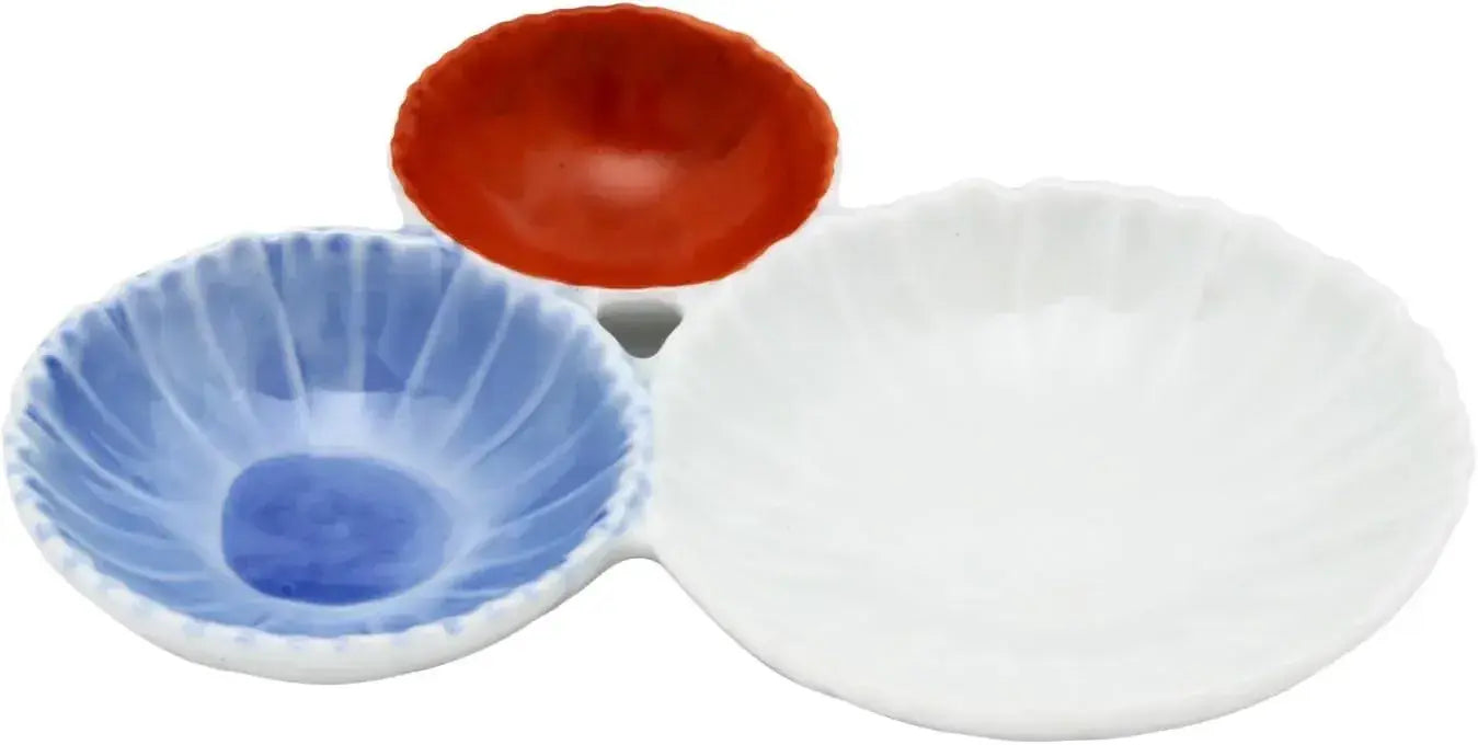 Nishitomi Arita Ware Denbei Kiln Three-Section Plate Set - Dyed Shade - 4534891467643