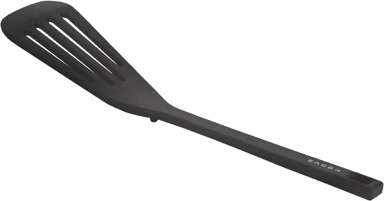 Pearl Metal Co Ltd Fish Flip Silicone Turner Spatula - Black Long - 4976790451109