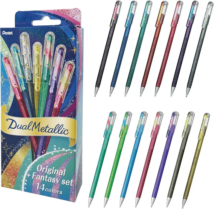 Pentel Dual Metallic Ball Pen Set - 14 Colors - 4902506432186