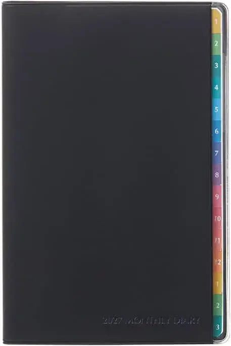 Raymay Fujii Color Index Monthly Diary Notebook - Black - 4902562522951