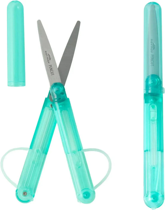 Raymay Fujii Pen Cut Skeleton Portable Ambidextrous Scissors - Green - 4902562519937