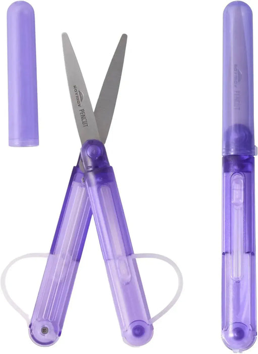 Raymay Fujii Pen Cut Skeleton Portable Ambidextrous Scissors - Violet - 4902562519944