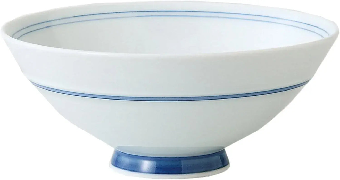 Saihaitoki Hasamiyaki Yumemichi Rice Bowl - Large Blue - 4965451992662