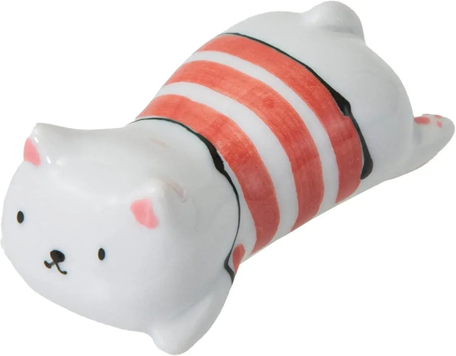 Saikai Pottery Hasami Ware Chopsticks Rest Petite Panda - Red - 4965451207995