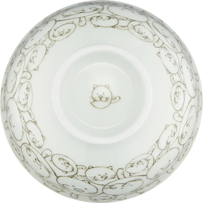 Saikai Toki Hasami Ware Rice Bowl Cat Arabesque Pattern