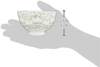 Saikai Toki Hasami Ware Rice Bowl Cat Arabesque Pattern