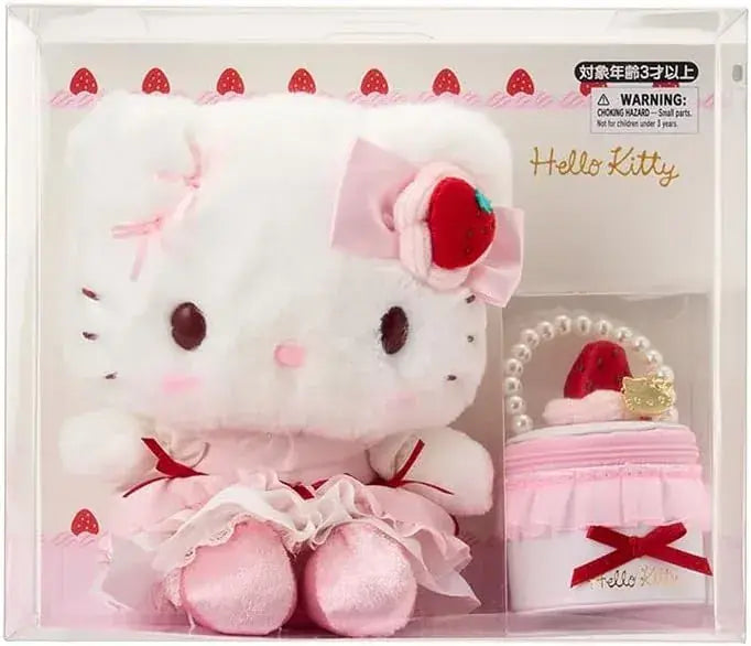 Sanrio Cinnamon Roll Strawberry Whipped Cake Mug - Hello Kitty Plush & Accessory Case Set - 4550624224666