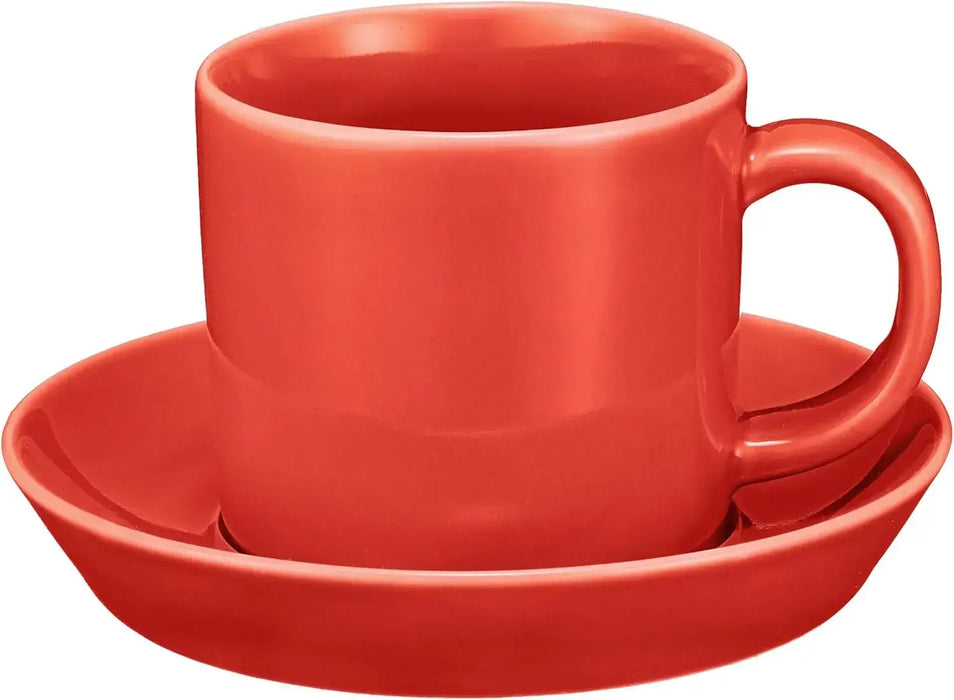 Seikai Toki Hasami Ware Common Demitas Cup and Saucer - Red - 4965451182919