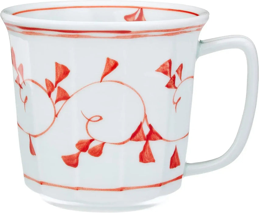 Seikai Toki Hasami Ware Lightweight Mug Microwave Safe - Arabesque Red - 4965451320168