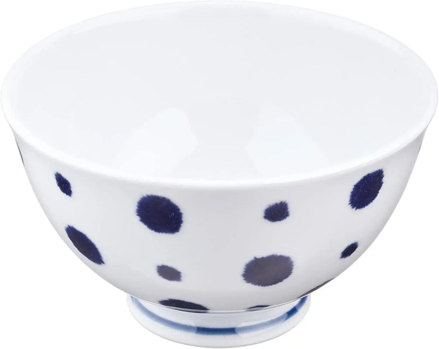 Seikai Toki Hasami Ware Lightweight Rice Bowl - Polka Dots - 4965451325330