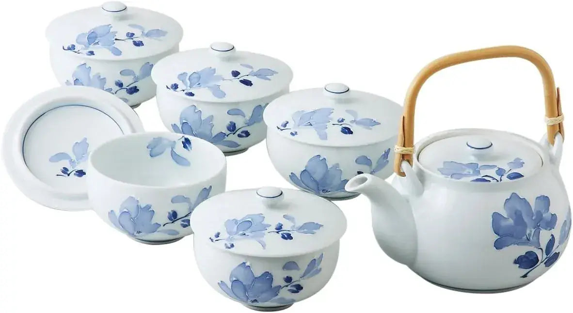 Seikai Toki Hasami Ware Rice Bowl Flower Pattern - Tea Set With Lid - 4965451115573