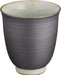 Seikai Toki Hasami Ware Rice Bowl - Black Ceramic Tea Cup - 4965451740355