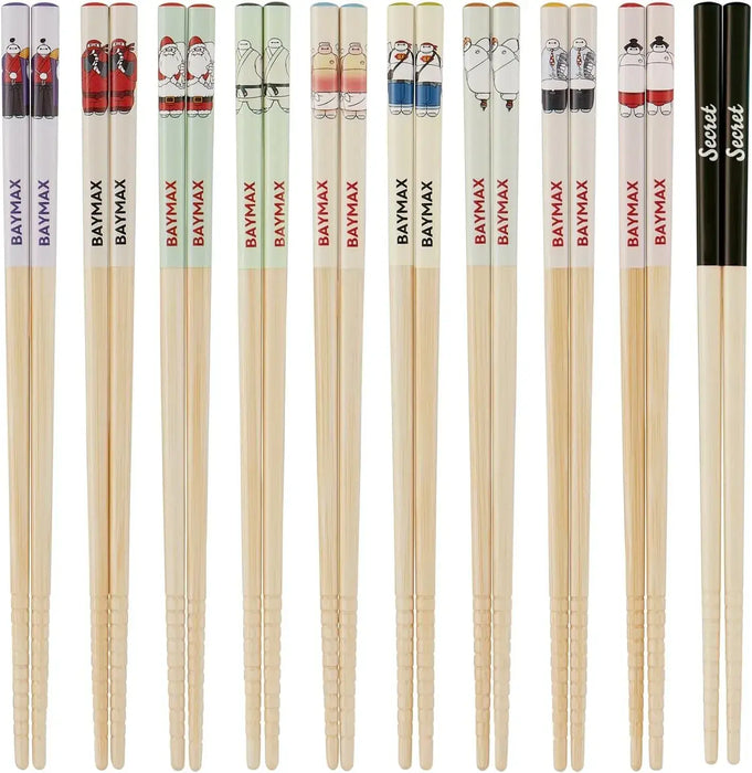 Skater Monchich Non Slip Dishwasher Safe Chopsticks - Baymax 10 Pairs - 4973307734380