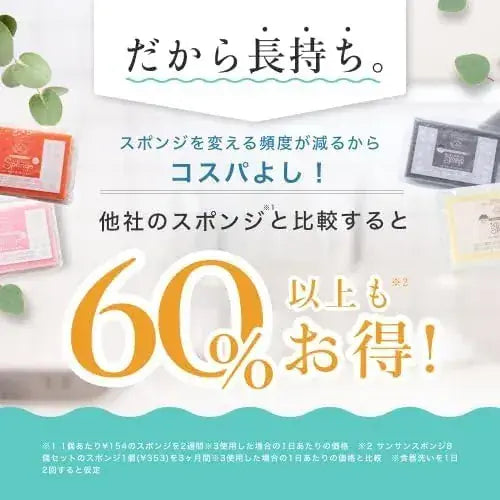 Sun Sun Sponge Kitchen Sponge 4 Color Set Quick Dry Durable