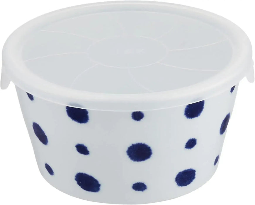 West Sea Pottery Hasami Ware Bowl with Lid - Big Polka Dots - 4965451325743