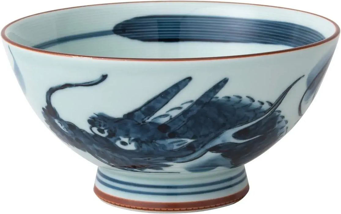 West Sea Pottery Hasami Ware Yunomi Dragon Pattern Cup - Rice Bowl - 4965451733838