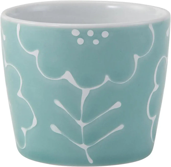 West Sea Pottery Hasamiyaki Soba Cup Mug - Light Blue-Buckwheat Boar Mouth - 4965451247298