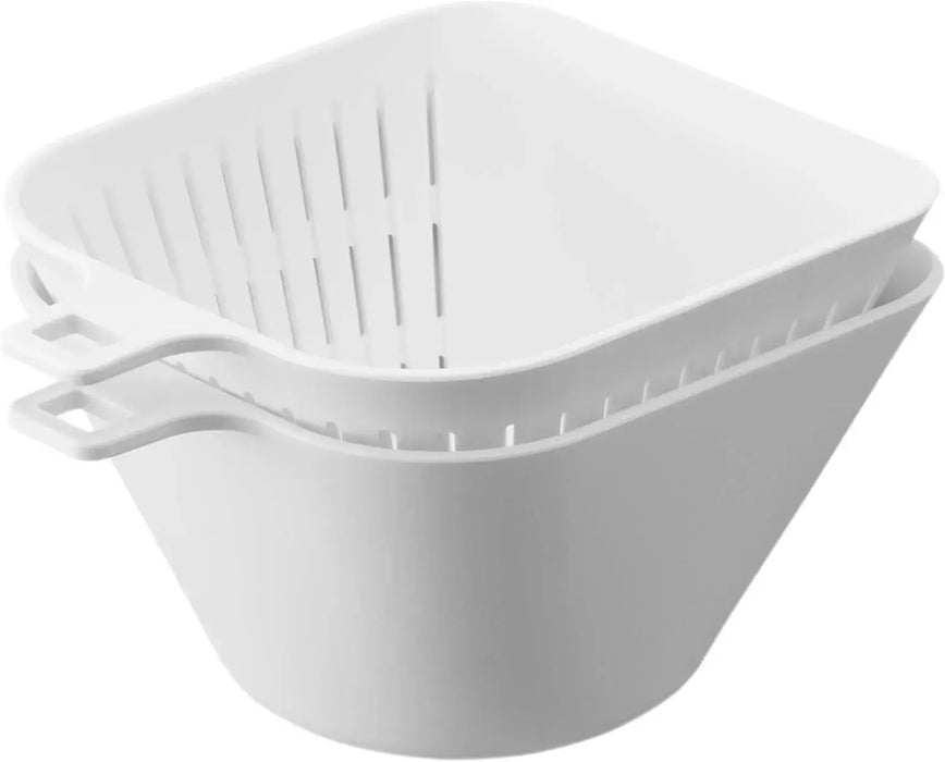 Yamazaki Tower Chili Bowl Colander Set - White S 400ml - 4903208108454