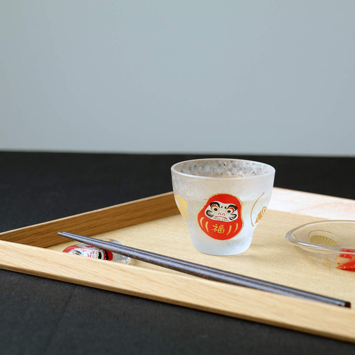 Aderia Cup Pair Set - Medeta Mono Beckoning Cat/Daruma 90Ml - Japan Gift Box S-6285-Kiichin - The #1 Place for Japanese Goods in Your Hand!
