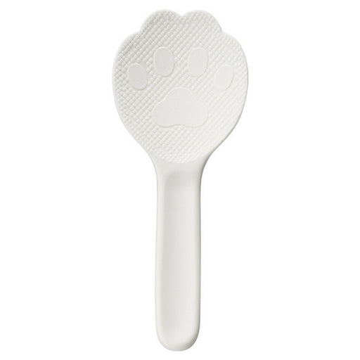 Akebono Non-Stick Cat Paw Shamoji Rice Spatula - White (19.2cm)-Kiichin - The #1 Place for Japanese Goods in Your Hand!