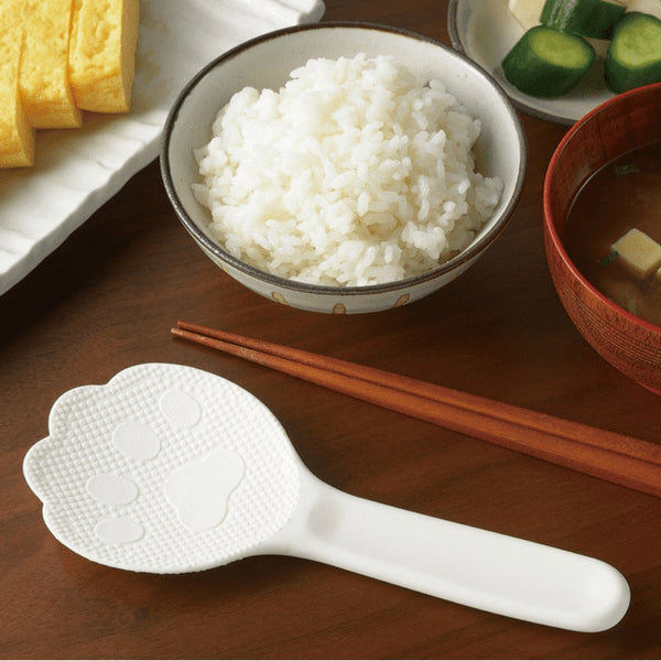 Akebono Non-Stick Kitty Cat Paw Shamoji Rice Spatula - Yellow (16.5cm)-Kiichin - The #1 Place for Japanese Goods in Your Hand!