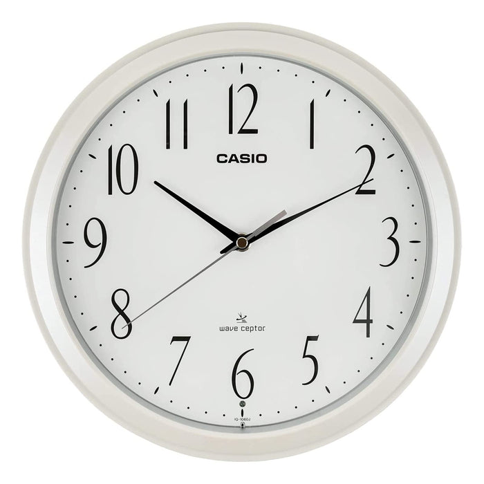 Casio 26.8Cm White Analog Wall Clock with Radio Wave Stop at Night-Kiichin - The #1 Place for Japanese Goods in Your Hand!