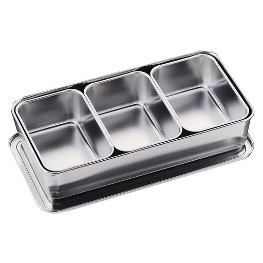 Premium Stainless Steel Yakumi Seasoning Container - 3 Compartments-Kiichin - The #1 Place for Japanese Goods in Your Hand!