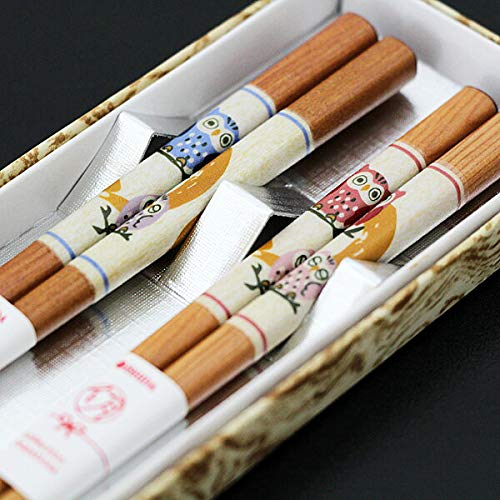 Kobayashi Lacquerware Owl Chopsticks Set - Made in Japan-Kiichin - The #1 Place for Japanese Goods in Your Hand!