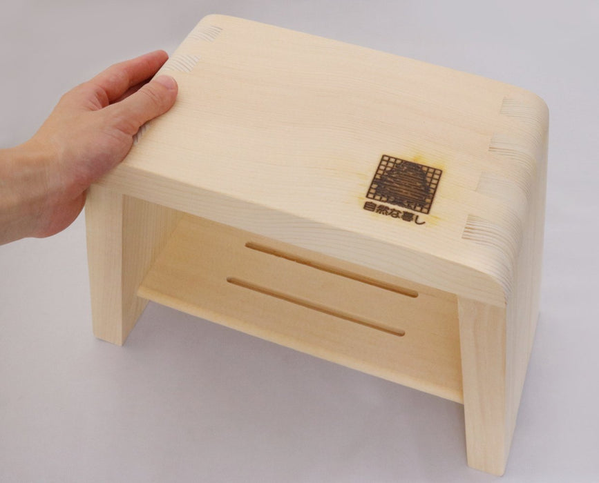 Ichihara Woodworks Mokkosho Bath Chair Yuyu School - Japanese Design | 25X16X23Cm-Kiichin - The #1 Place for Japanese Goods in Your Hand!
