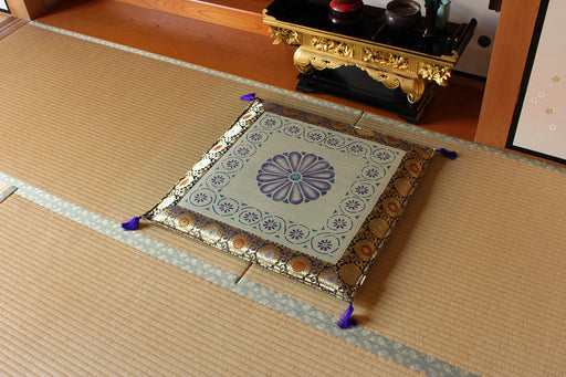 Ikehiko Corp Igusa Gozen Japanese Altar Cushion Yuzen Nassen Shosoin 70X70Cm #3108009-Kiichin - The #1 Place for Japanese Goods in Your Hand!