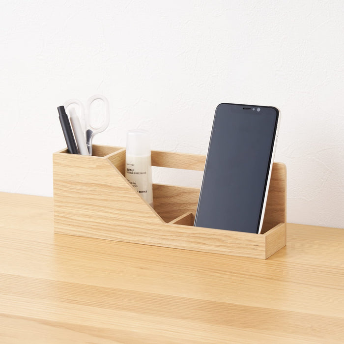 Mujirushi Ryohin Japan Wooden Desktop Toolbox - Compact and Functional-Kiichin - The #1 Place for Japanese Goods in Your Hand!