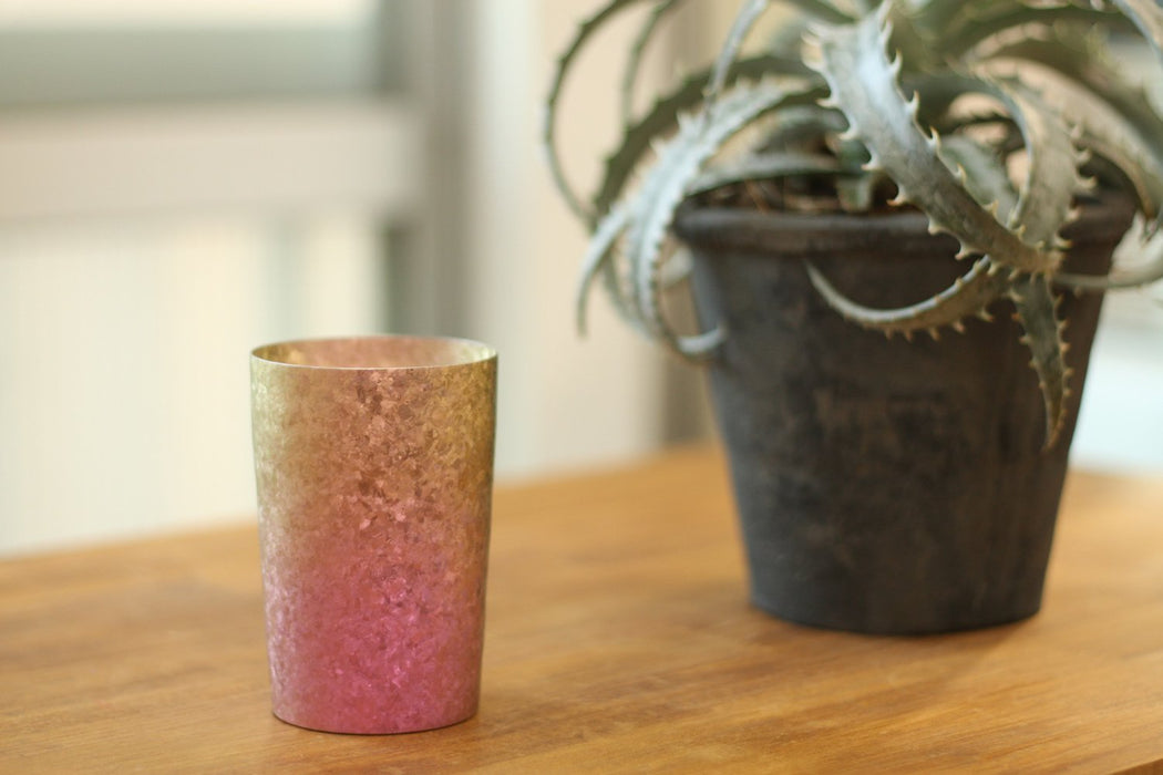 Horie Niigata Prefecture Tsubame Titanium Double Tumbler Kiln Creation 270Cc Light Gradation Pink Japan - T09Km270Gp-Kiichin - The #1 Place for Japanese Goods in Your Hand!