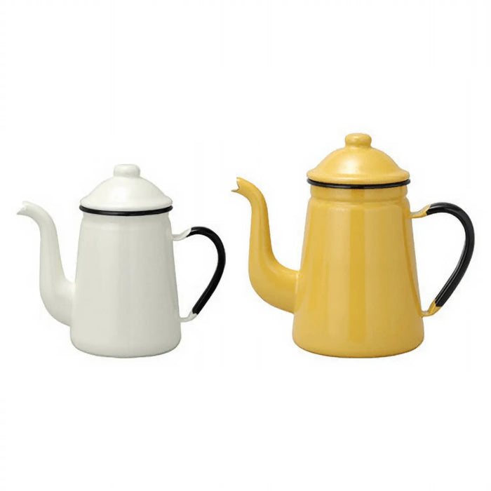 Noda Horo Enamel Coffee Pot #13 - White Premium Enamel Coffee Maker-Kiichin - The #1 Place for Japanese Goods in Your Hand!