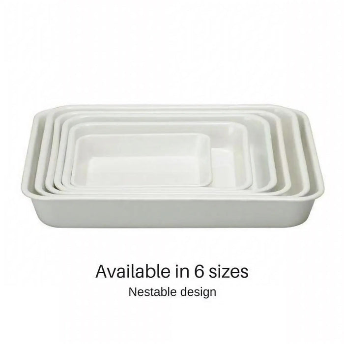 Noda Horo White Series Enamel No.10 Nestable Baking Tray for Meal Prep-Kiichin - The #1 Place for Japanese Goods in Your Hand!