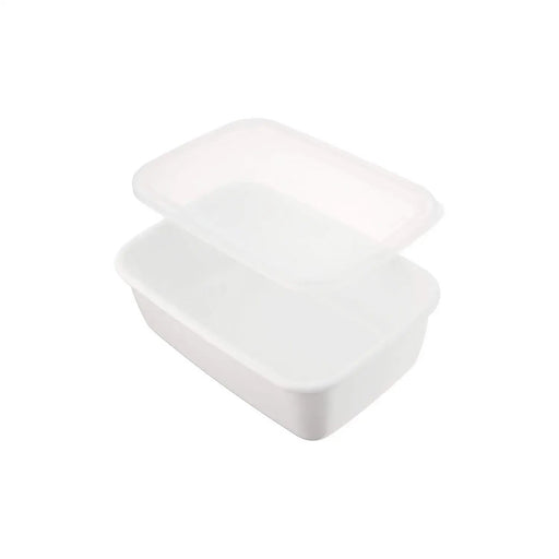 Premium Enamel Rectangle Deep Food Containers with Lid - Noda Horo White Series-Kiichin - The #1 Place for Japanese Goods in Your Hand!