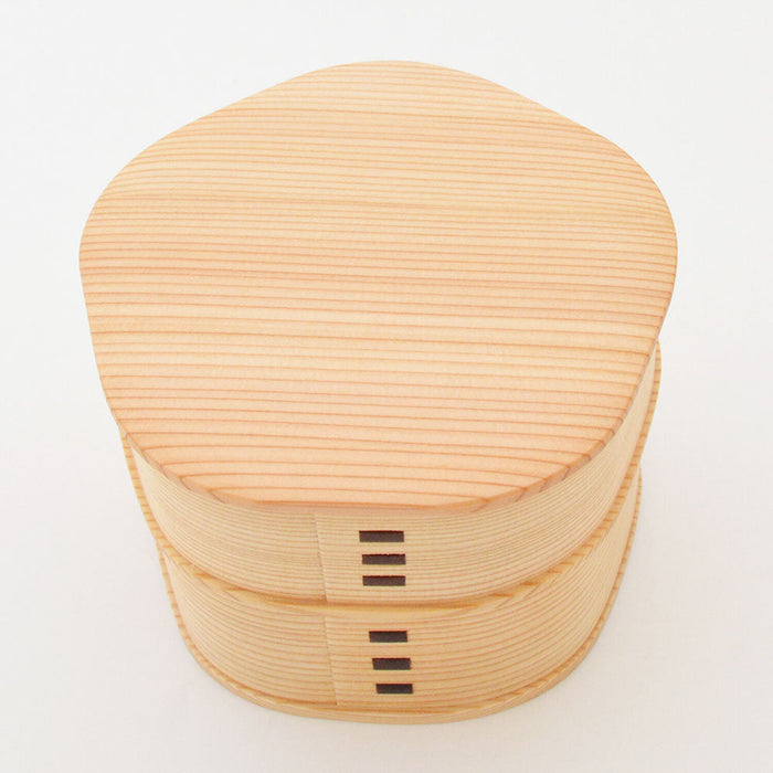 Baika Two-Tier Bento Lunch Box - Authentic Odate Magewappa Design-Kiichin - The #1 Place for Japanese Goods in Your Hand!