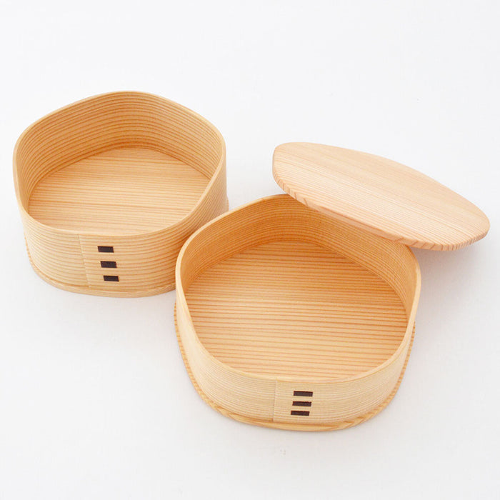 Baika Two-Tier Bento Lunch Box - Authentic Odate Magewappa Design-Kiichin - The #1 Place for Japanese Goods in Your Hand!