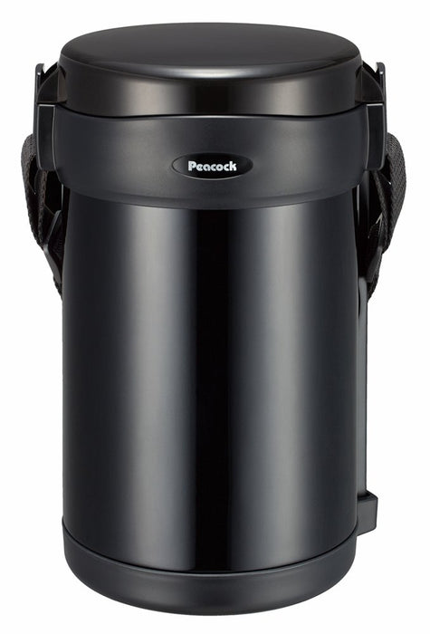 Peacock Thermos Industry Stainless Lunch Jar - Clear Black AOL-20 Japan-Kiichin - The #1 Place for Japanese Goods in Your Hand!