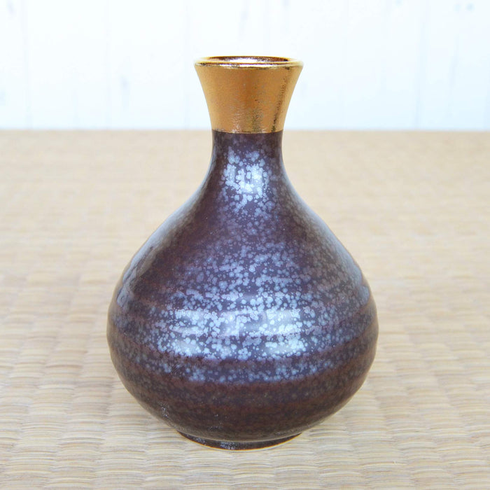 Arita Ware Sake Set 1 Tokkuri Bottle + 2 Ochoko Cups - Crystal Gold Ceramic-Kiichin - The #1 Place for Japanese Goods in Your Hand!