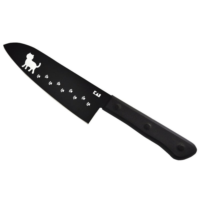 Kai Nyammy Cat Knife Set Santoku Fruit Scissors Board Towel-Kiichin - The #1 Place for Japanese Goods in Your Hand!